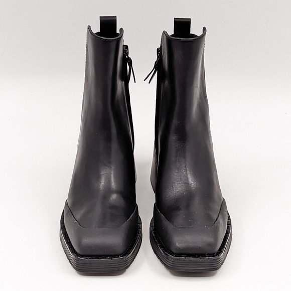 Tory Burch Women Expedition Black Leather Square Toe Dressy Ankle Boots size 6.5 - Picture 10 of 12